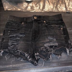 Black Jean Shorts